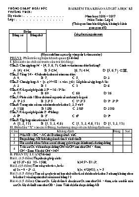 Bài kiểm tra khao sat giưa học kì I năm học 2016 2017 môn Toan - Lớp 6